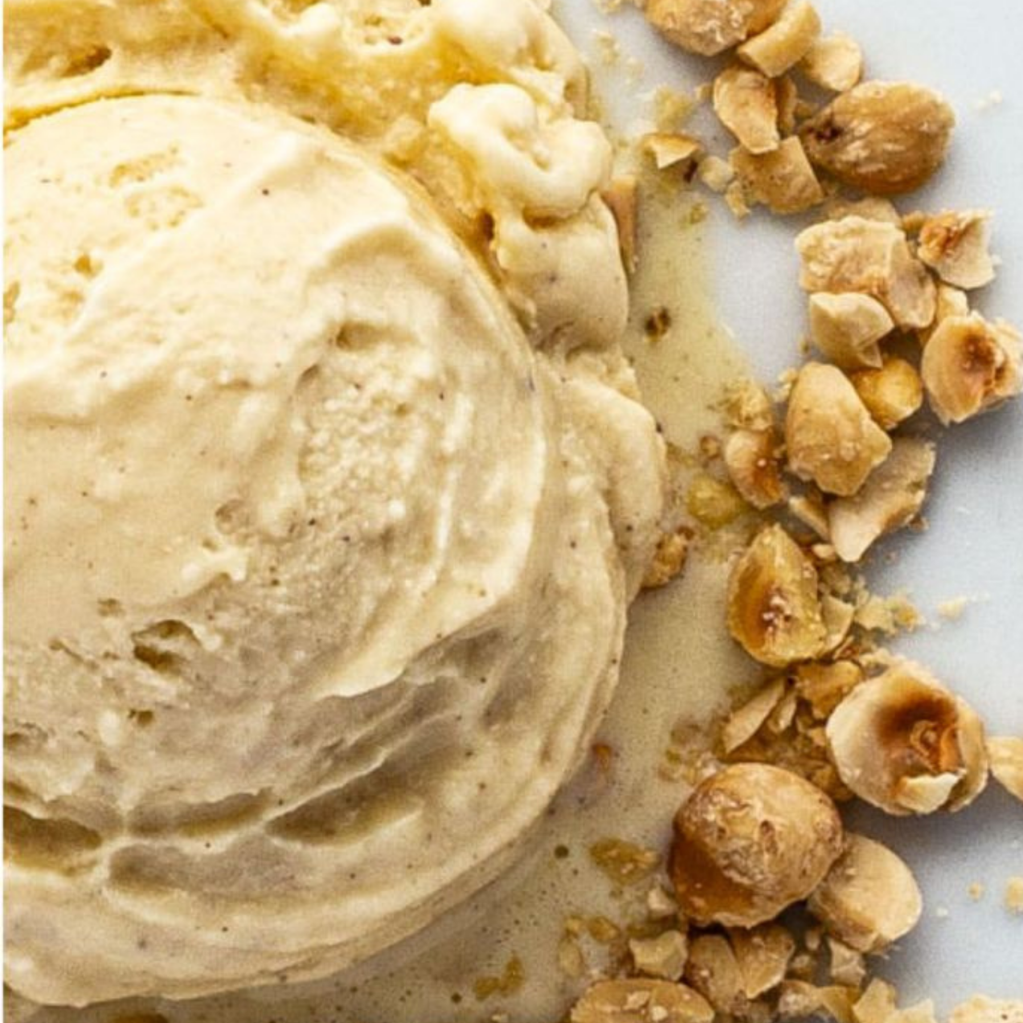 Hazelnut Ice cream . Made with Ontario Hazelnuts