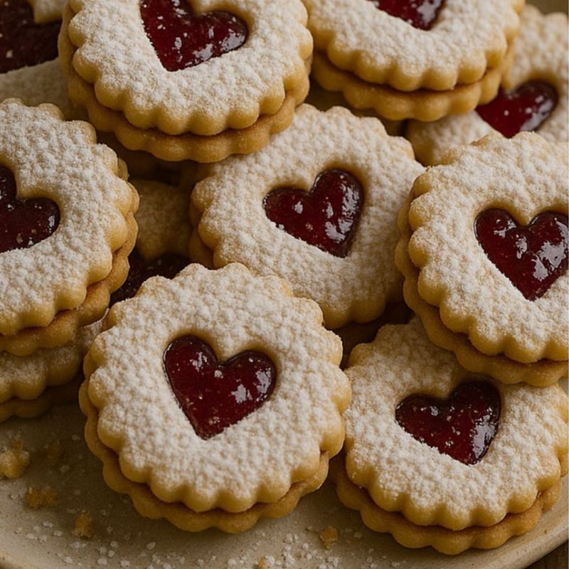Cranberry Linzer Cookies